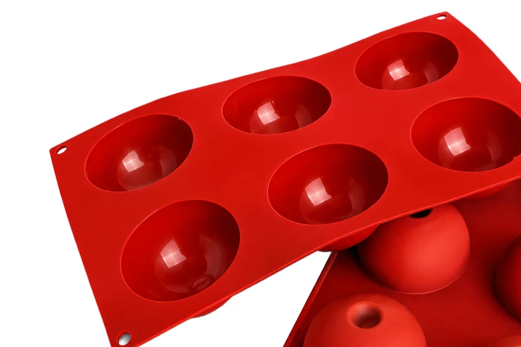 Moule professionnel en silicone Silikomart Silicon Flex 300x175mm 6 demi-sphères 7.5cm