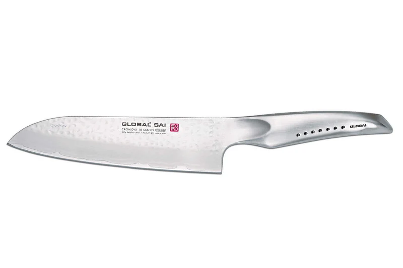 Couteau santoku japonais Global Sai 03 lame martelée 19cm