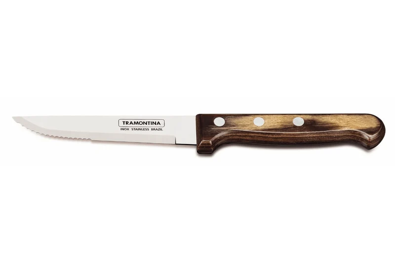 Set de 12 couteaux à steak Tramontina Gaucho lame 13cm manche marron