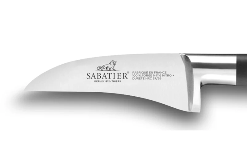 Couteau bec d'oiseau SABATIER Idéal Inox 100% forgé rivets laiton lame 6cm