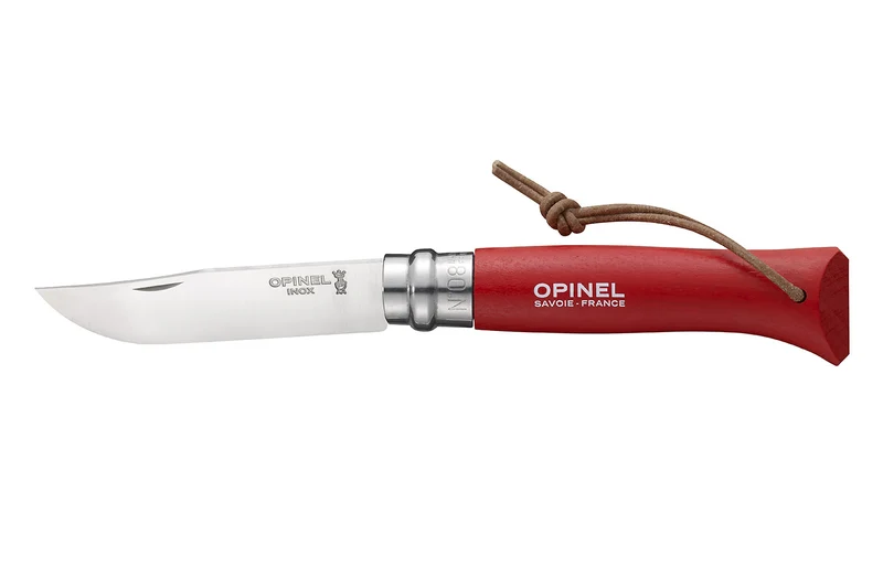 Couteau Opinel Baroudeur n°08 lame 8,5cm manche rouge