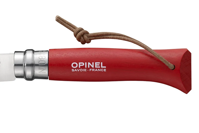 Couteau Opinel Baroudeur n°08 lame 8,5cm manche rouge