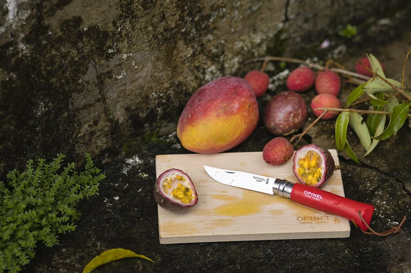 Couteau Opinel Baroudeur n°08 lame 8,5cm manche rouge