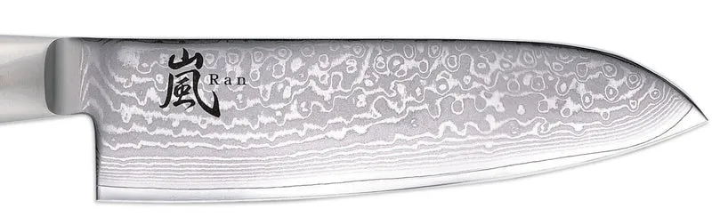 Couteau santoku japonais Yaxell RAN lame 16.5cm damas 69 couches