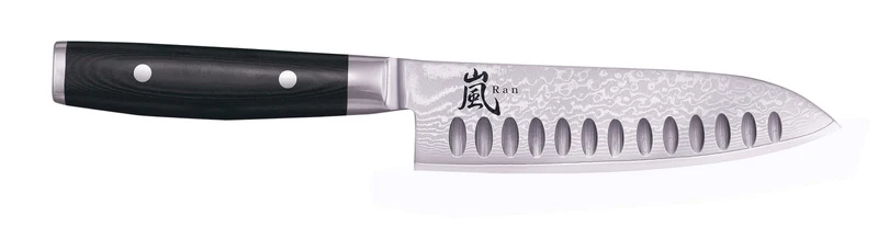 Couteau santoku japonais Yaxell RAN alvéolé 16.5cm damas 69 couches