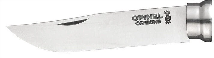 Couteau Opinel Tradition Carbone n°08 lame 8.5cm manche hêtre virole tournante