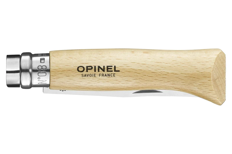 Couteau opinel traditionnel n°8 lame 8.5cm virole tournante manche en hêtre