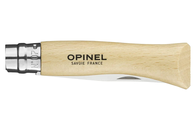 Couteau opinel traditionnel n°7 lame 8cm virole tournante manche en hêtre