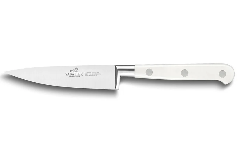 Coffret 2 couteaux Sabatier Toque blanche 100% forgé office + santoku