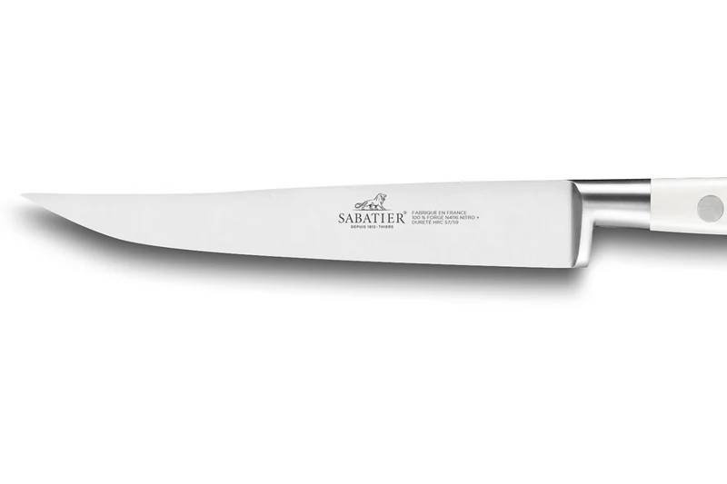 Couteau à steak Sabatier Toque blanche 100% forgé lame lisse 13cm