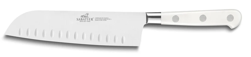 Couteau santoku Sabatier Toque blanche 100% forgé alvéolé 18cm