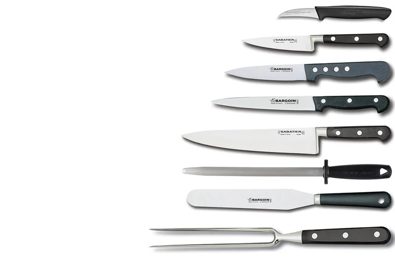 Malette de Chef Bargoin 5 couteaux de cuisine + 3 ustensiles acier inox