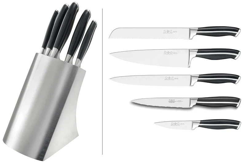 Bloc en inox + 5 couteaux Jupiter Sabatier International
