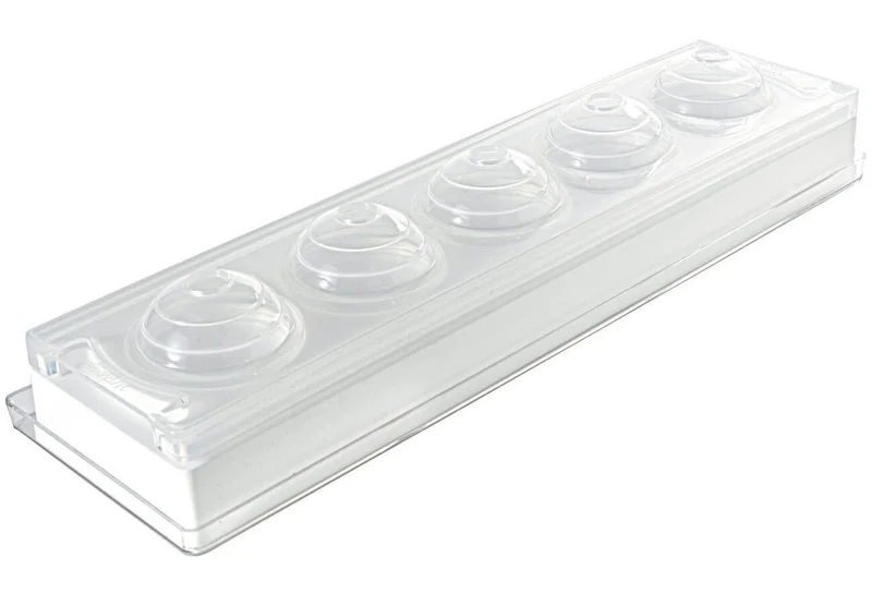 Moule pâtissier Silikomart silicone blanc 5 sphères 3D diamètre 48mm