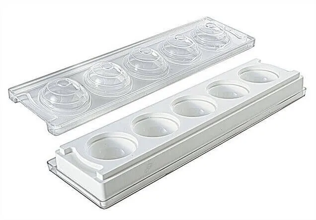 Moule pâtissier silicone blanc Silikomart 5 sphères 3D diamètre 58mm