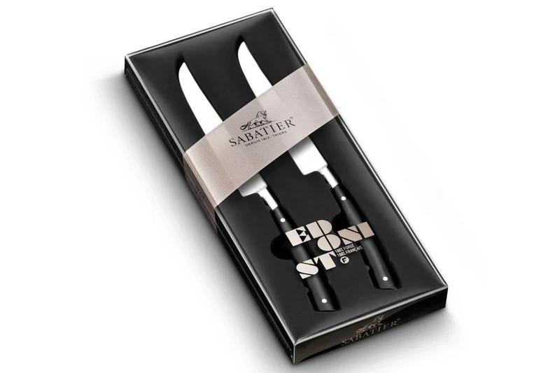 Coffret 2 couteaux à steak Sabatier Edonist forgés lames lisses 12cm