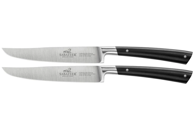 Coffret 2 couteaux à steak Sabatier Edonist forgés lames lisses 12cm