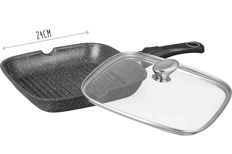 Poêle à grill en fonte Pradel Excellence Premium 24x24cm façon pierre tous feux/ induction