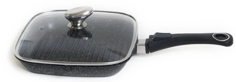 Poêle à grill en fonte Pradel Excellence Premium 24x24cm façon pierre tous feux/ induction