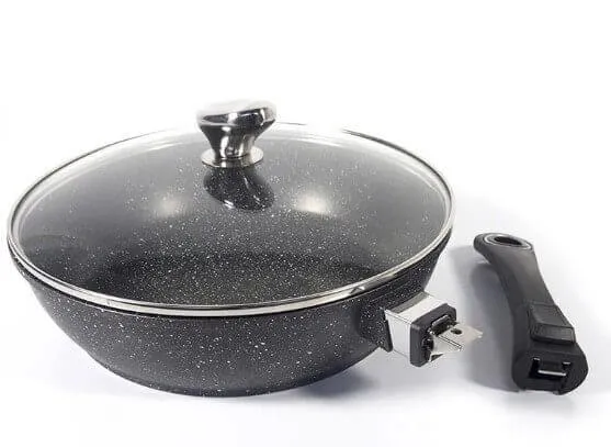 Sauteuse en fonte Pradel Excellence Premium 28cm façon pierre tous feux/ induction