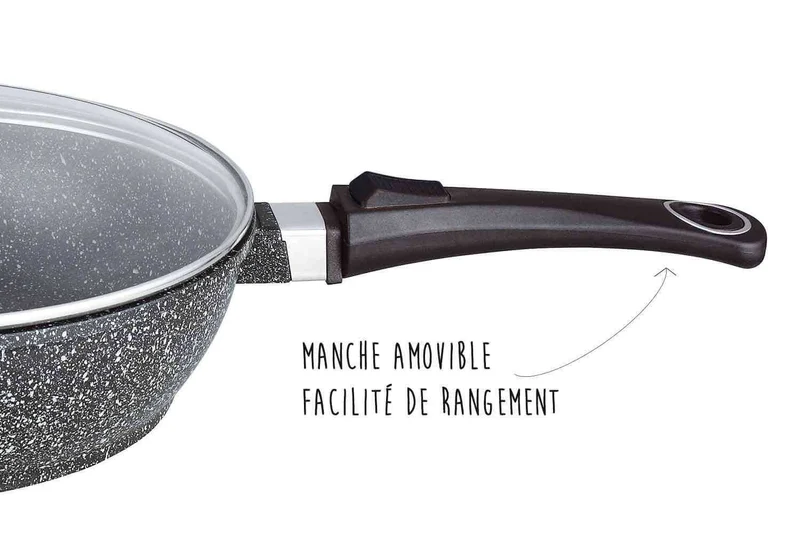Sauteuse en fonte Pradel Excellence Premium 28cm façon pierre tous feux/ induction