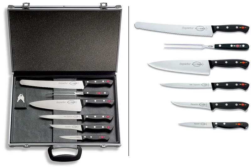 Mallette de chef magnétique DICK SUPERIOR 5 couteaux + 1 fourchette