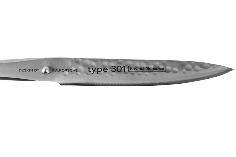Couteau d'office Chroma Type 301 Design by F.A. Porsche martelé 12cm