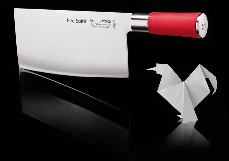Couteau de chef chinois DICK Red Spirit acier inoxydable 18cm manche rouge