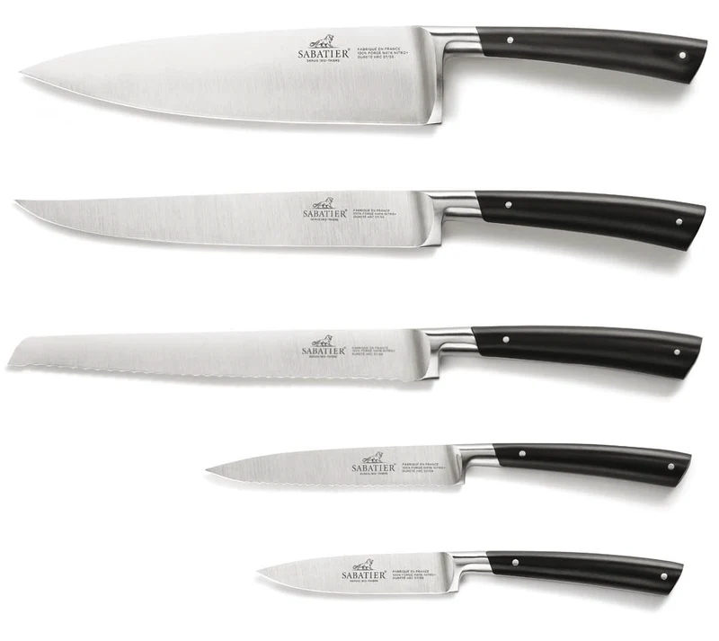 Bloc Sabatier Edonist en hêtre 5 couteaux forgés acier inox