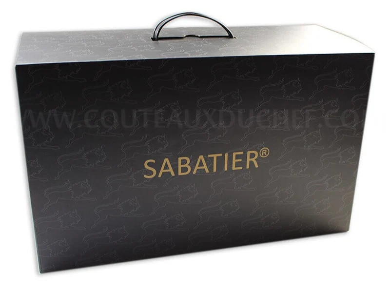 Bloc SABATIER Provençao en olivier laqué blanc 5 couteaux forgés acier inox