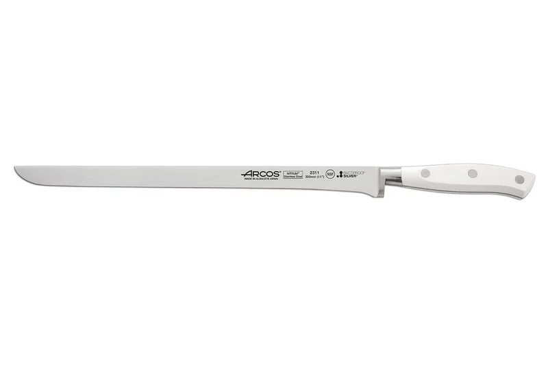 Couteau à jambon forgé Riviera White Arcos lame flexible 30cm acier NITRUM®