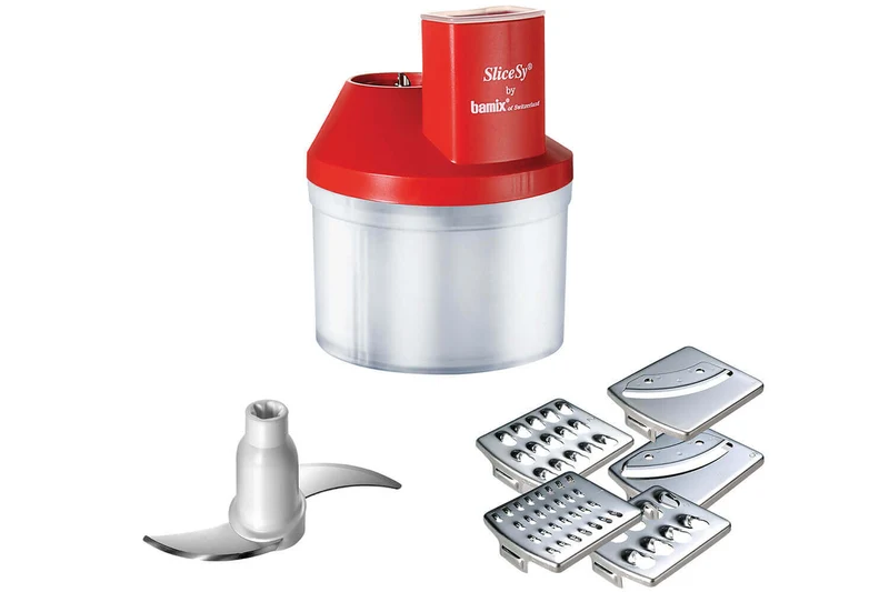 Coffret Bamix SuperBox couleur Rouge - Bamix SwissLine + SliceSy et accessoires