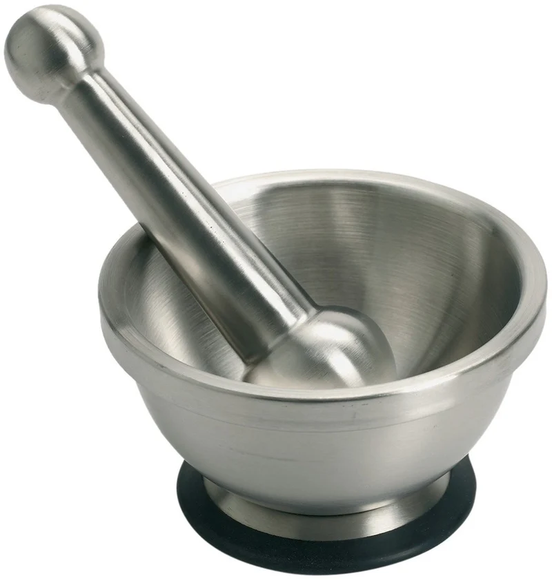 Mortier + pilon Mastrad tout inox avec base antidérapante