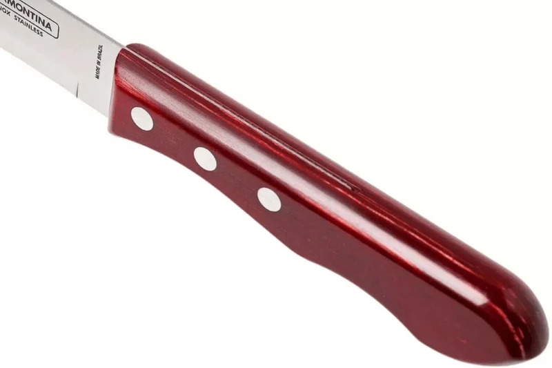 Set de 12 couteaux à steak Tramontina Jumbo lame 13cm manche rouge