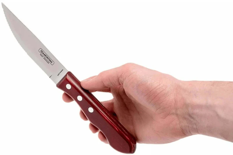 Set de 12 couteaux à steak Tramontina Jumbo lame 13cm manche rouge