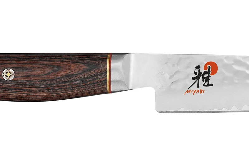 Couteau à trancher japonais Miyabi 6000MCT lame martelée 24cm + manche en Pakka