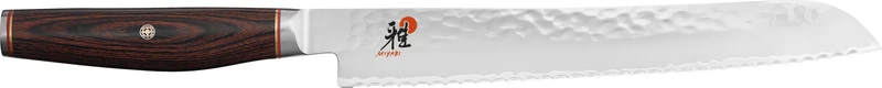 Couteau à pain japonais Miyabi 6000MCT lame martelée 23cm + manche en Pakka
