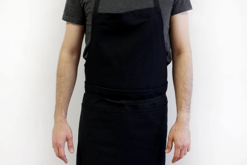 Tablier valet professionnel 100% coton noir 100 x 100cm
