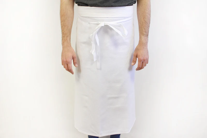 Tablier de chef professionnel 100% coton blanc 102 x 90cm