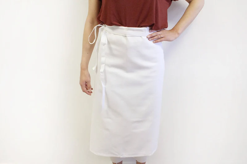 Tablier de chef professionnel 100% coton blanc 102 x 90cm