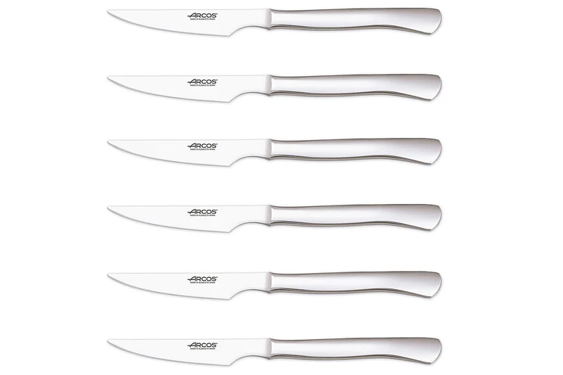 Coffret de 6 couteaux à steak Arcos acier inox monobloc lames lisses