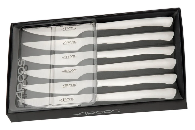 Coffret de 6 couteaux à steak Arcos acier inox monobloc lames lisses