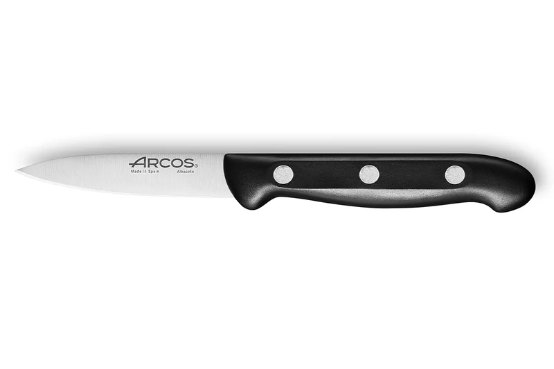 Bloc en pin 4 couteaux + 1 fusil Arcos MAITRE lames acier inox NITRUM