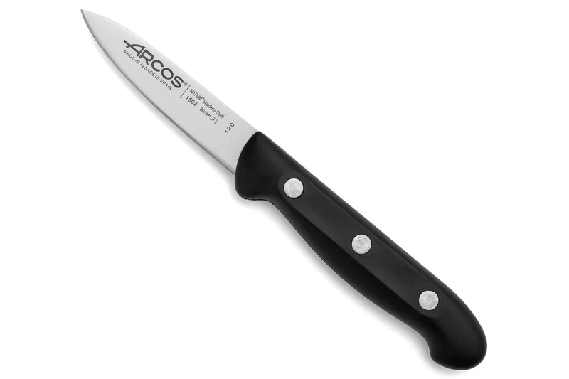Bloc en pin 4 couteaux + 1 fusil Arcos MAITRE lames acier inox NITRUM