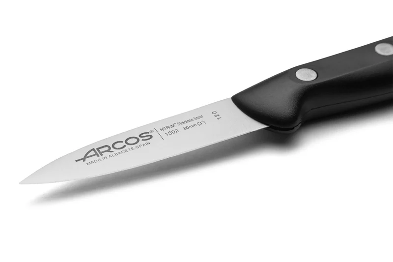 Bloc en pin 4 couteaux + 1 fusil Arcos MAITRE lames acier inox NITRUM