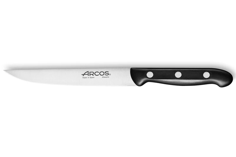 Bloc en pin 4 couteaux + 1 fusil Arcos MAITRE lames acier inox NITRUM