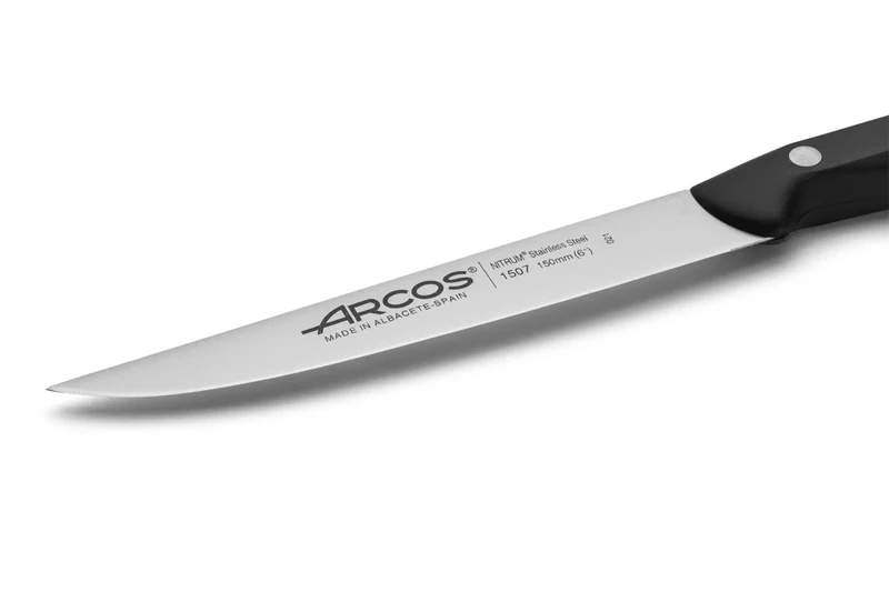 Bloc en pin 4 couteaux + 1 fusil Arcos MAITRE lames acier inox NITRUM