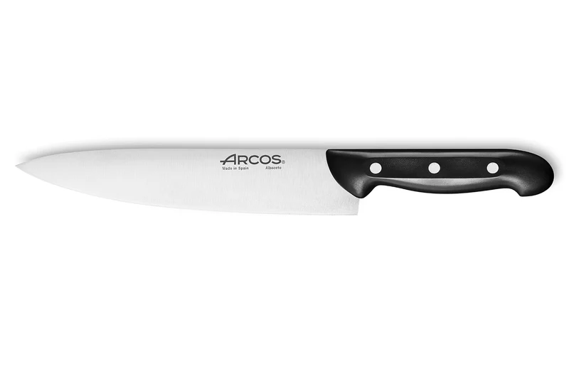 Bloc en pin 4 couteaux + 1 fusil Arcos MAITRE lames acier inox NITRUM